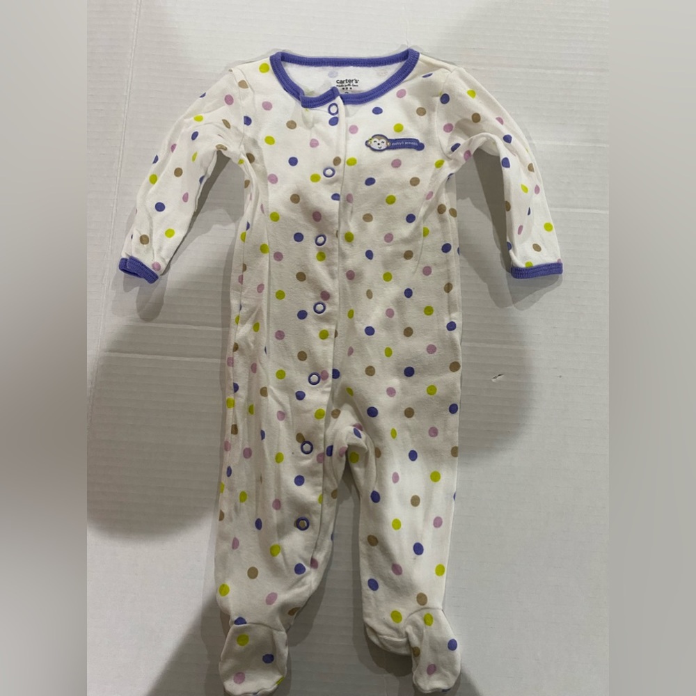 Carters daddy’s princess baby girl footed pajama with polka dots size 3m